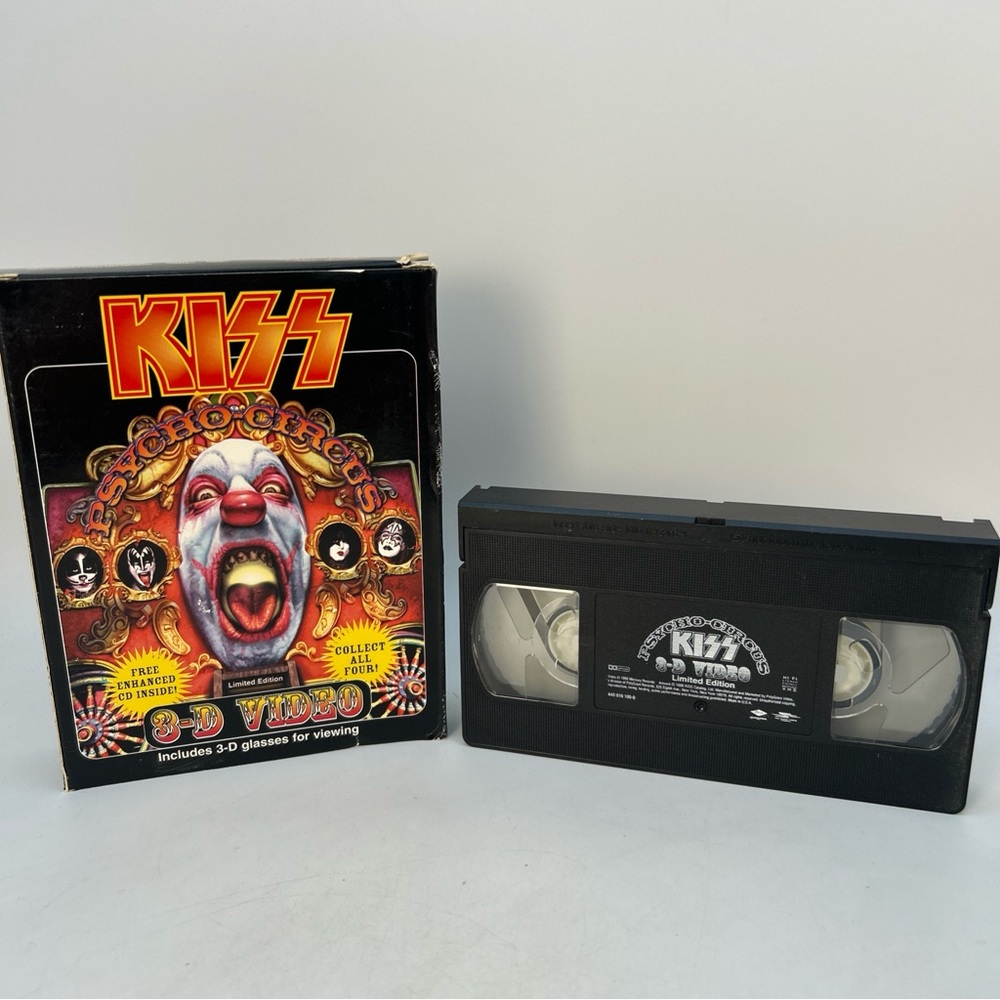 Kiss Psycho Circus 3-D Video 1998 VHS & Sleeve (No Glasses Or CD) Rare Limited
